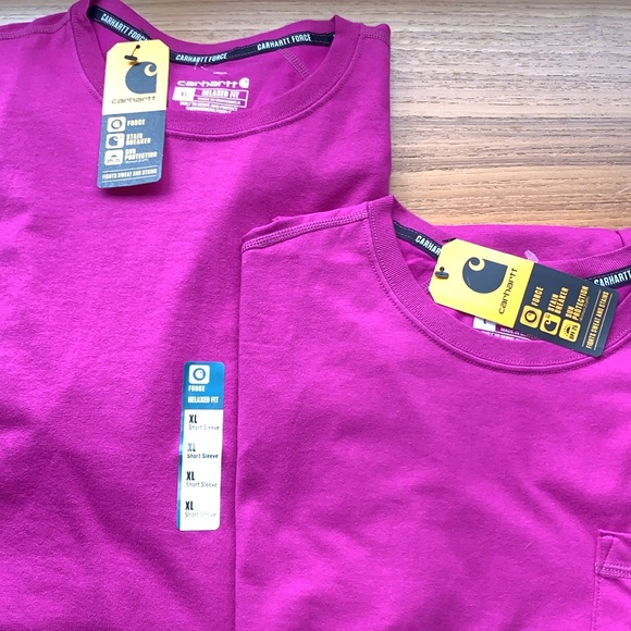Carhartt Mens Magenta loose fit Pocket Tee - Picture 3 of 3